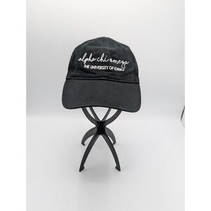 Alpha Chi Omega University Of Iowa Strapback Dad Hat Cap Black Script